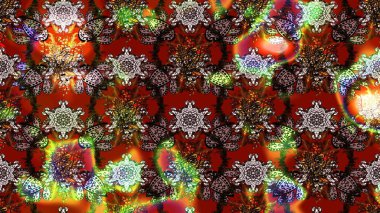 Renkli Bahar Teması eskiz kalıbı. Düz Çiçek Elementleri Tasarımı. Güzel çiçek deseni. Kahverengi ve kırmızı renkte çiçekler.