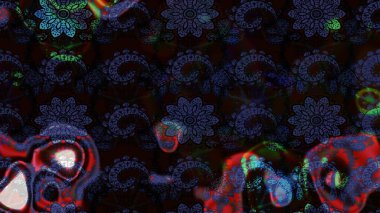 Suluboya etkisi. Organik elementler. Raster deseni. Botanik çizim deseni.