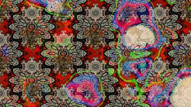 Sevimli çiçek raster deseni. Düz Çiçek Elementleri Tasarımı. Modaya uygun kumaş deseni. Renkli Yaz Teması çizim şablonu.