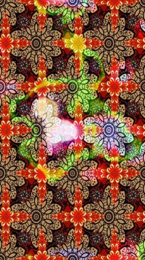 Düz Çiçek Elementleri Tasarımı. Bej ve kırmızı renkte çiçekler. Renkli Bahar Teması eskiz kalıbı. Güzel çiçek deseni..