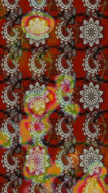 Nazikçe, renkli yaz çiçekleri. Küçük çiçekteki sevimli çiçek deseni. Raster deseni. Raster illüstrasyonu.