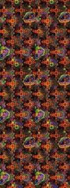 Kahverengi ve siyah renkli çiçekler. Çiçekli karalama şeklinde Raster çiçek deseni. Yumuşak, yaz çiçekli arka plan.