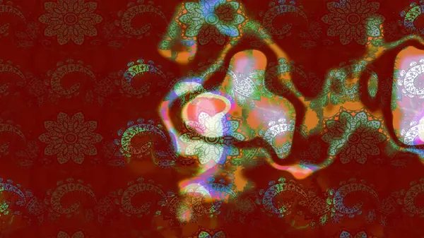 Kırmızı ve kahverengi renkte çiçekler. Hediye ambalaj kağıdı, tebrik kartları, posterler ve pankart tasarımı. Raster düz çiçek çizim deseni.