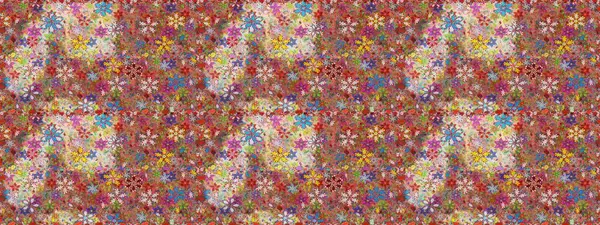 Raster deseni. Bahar çiçekleri dallı desen, kahverengi ve pembe renkler çiçekli siluet.