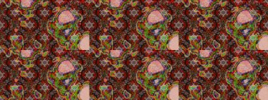 Sevimli çiçek raster deseni. Modaya uygun kumaş deseni. Renkli Yaz Temalı eskiz kalıbı. Düz Çiçek Elementleri Tasarımı.