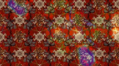 Çizgi çizimi kalıbı. Raster Moda kumaş deseni. Şirin çiçekler..