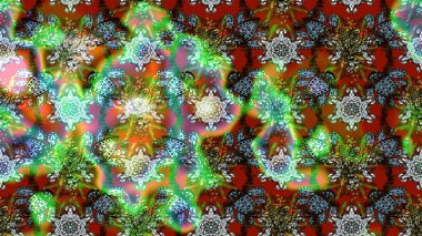 Güzel kumaş deseni. Raster suluboya deseni, narin çiçekler, yeşil ve kahverengi çiçekler, tebrik kartı şablonu..