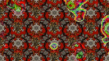 Hint çiçek liyada madalyon deseni. Etnik Mandala süsü. Tekstil, tebrik kartı, boyama kitabı, telefon kılıfı baskı için kullanılabilir. Raster Kına dövme tarzı.