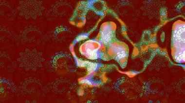 Kırmızı ve kahverengi renkte çiçekler. Hediye ambalaj kağıdı, tebrik kartları, posterler ve pankart tasarımı. Raster düz çiçek çizim deseni.