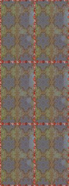 Düz Çiçek Elementleri Tasarımı. Sevimli çiçek raster deseni. Renkli Yaz Temalı Kusursuz Arkaplan. Kahverengi ve gri renkte çiçekler.