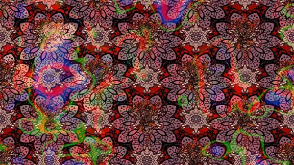 Çiçek deseni. Kahverengi ve siyah renkler üzerine çiçek çizimi. Kahverengi ve siyah renkli çiçekler. Raster illüstrasyonu. Şatafatlı bahar bahçesi dokusu.