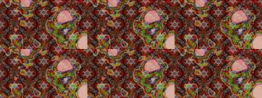 Sevimli çiçek raster deseni. Modaya uygun kumaş deseni. Renkli Yaz Temalı eskiz kalıbı. Düz Çiçek Elementleri Tasarımı.