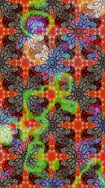 Çiçek desenli raster, kahverengi ve bej çizgili grafik desenli soyut raster arkaplan. Modern stil dokusu.