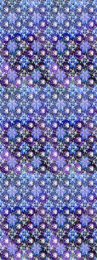 Mavi kıvırcık çiçekler mavi renkte şekillenir. Raster illüstrasyonu. Klasik çiçek tasarım elementleri.