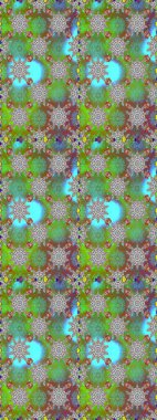 Raster illüstrasyonunda kusursuz çiçek deseni. Suluboya tarzında yeşil renkte çiçekler.