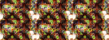 Eskiz arkaplan modeli. Suluboya, elle çizilmiş. Kahverengi ve siyah üzerine çiçekler. Raster stoku.