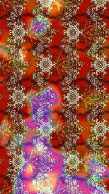 Raster suluboya çiçek deseni, narin çiçekler, kahverengi çiçekler, tebrik kartı şablonu. Güzel kumaş deseni.