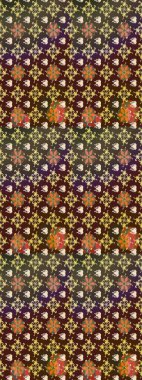 Kahverengi renklere karalama yapan çiçek desenli çizim. Raster illüstrasyonu.