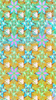 Robot resim stilinde nötr renkler. Raster illüstrasyonu. El yapımı çiçek ve bitki koleksiyonu. Şirin karalamalı çiçek desenli çizim. Raster illüstrasyonu.