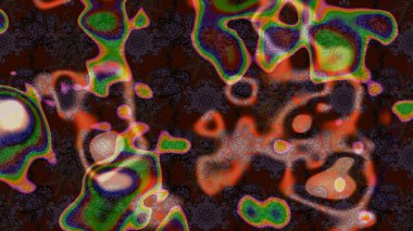 Düz Çiçek Elementleri Tasarımı. Renkli Bahar Teması eskiz kalıbı. Raster illüstrasyonundaki çiçek desenli çizim. Kahverengi renkte çiçekler.