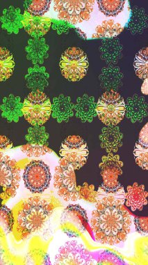 Modern stil dokusu. Çiçek desenli raster, yeşil çizgi grafik deseni soyut raster arkaplan.