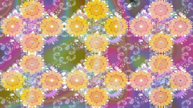 Çiçekli çiçek deseni, suluboya. Küçük çiçekte güzel bir çiçek deseni var. Raster deseni.