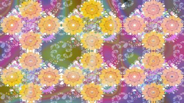 Çiçekli çiçek deseni, suluboya. Küçük çiçekte güzel bir çiçek deseni var. Raster deseni.