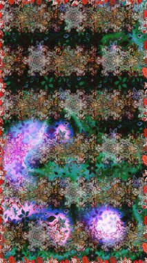 Çiçekli, suluboya desenli kusursuz çiçek deseni. Gri ve kahverengi renkte çiçekler. Renkli Bahar Temalı, pürüzsüz bir arka plan. Düz Çiçek Elementleri Tasarım Raster illüstrasyonu.