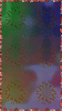 Retro tekstil tasarım koleksiyonu. El çizimi çiçek unsurları olan soyut, dikişsiz raster deseni. 1950-1960 motifleri. Çiçekli ipek eşarp. Yeşil ve kahverengi yeşil ve kahverengi.