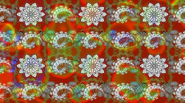 Kahverengi ve gri renkli çiçekler. Raster illüstrasyonunda çiçek deseni çizimi.