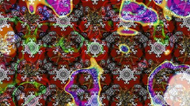 Düz Çiçek Elementleri Tasarımı. Renkli Yaz Temalı eskiz kalıbı. Raster illüstrasyonundaki çiçek desenli çizim. Gri ve kırmızı renkte çiçekler.