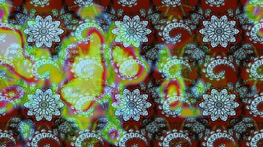 Çiçekler, dallar, bitkiler ve çiçekler. Güzel kumaş deseni. El çizimi. Raster illüstrasyonu.