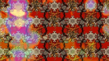 Güzel kumaş deseni. El çizimi. Çiçekler, dallar, bitkiler ve çiçekler. Raster illüstrasyonu.