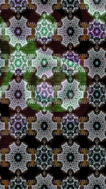 Raster illüstrasyonu. Çizim çiçek deseni duvar kâğıdı olarak kullanılabilir. Siyah ve gri renkte çiçekler.