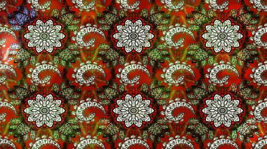 Kumaş, duvar kağıdı ve kağıt üzerine baskı yapmak için gelişen arka plan. Moda arka planında parlak buketler. Eski usul küçük çiçekli şirin bir eskiz deseni. Raster illüstrasyonu.