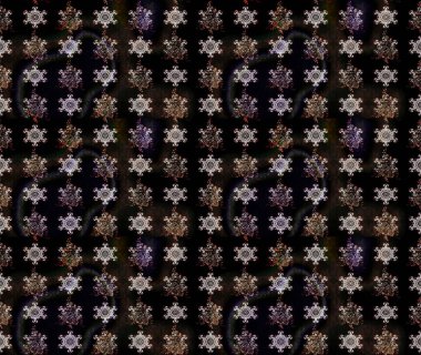 Çok renkli, zarif küçük çiçekler ve siyah renkli komik böcekler, raster desen, illüstrasyon..