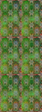 Raster illüstrasyonunda kusursuz çiçek deseni. Renkli Bahar Temalı Kusursuz Arkaplan. Yeşil ve kahverengi renkli çiçekler. Düz Çiçek Elementleri Tasarımı.