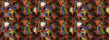 Çiçek çelengi. Güzel, parlak, pürüzsüz kumaş, tuval. Raster illüstrasyonu. Eski moda arka plan. Kıvırcık, parlak örgü. Desen, çizim, çiçek sınırı..