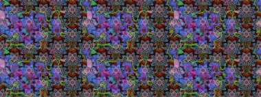 Küçük çiçekteki sevimli çiçek deseni. Mavi ve nötr renklerde çiçekler. Raster illüstrasyonu.