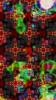 Siyah ve kahverengi renkte çiçekler. Küçük çiçekte sevimli çiçek deseni var..