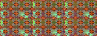 Flowers with leaves and chamomile with cornflowers on brown and orange colors. Seamless background pattern. Raster - stock.