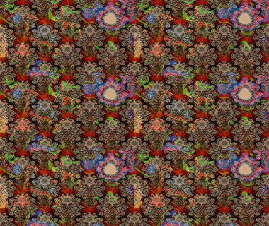 Raster illüstrasyonu. Çiçekli, yapraklı, çiçek desenli eskiz. El çizimi.