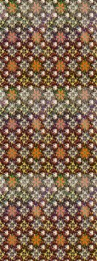 Kahverengi renkte çok kahverengi, zarif küçük çiçekler ve komik böcekler, raster desen, illüstrasyon.