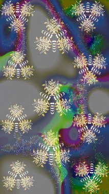 Gri renkli çiçekler. Renkli bahar temalı eskiz kalıbı. Düz Çiçek Elementleri Tasarım Raster illüstrasyonu. Çiçekli çiçek deseni, suluboya..