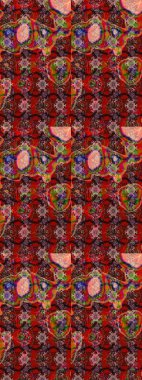 Kızılderili desenli desenli desenli şal deseni. Raster Henna dövme stili. Tekstil, tebrik kartı, boyama kitabı, telefon kılıfı baskısı için kullanılabilir. Etnik Mandala süsü.