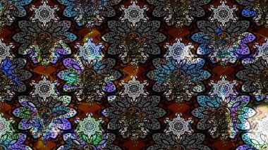 Küçük çiçekteki sevimli çiçek deseni. Raster illüstrasyonu. Çizim.