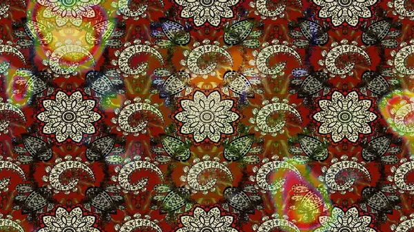 Şirin çiçekli, desenli, kahverengi ve nötr renklerde renkli eskiz deseni. El çizimi çiçek çizimi deseni (fayans). Tekstil için suluboya çizim deseni.