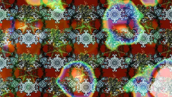 Raster deseni. Küçük çiçekteki sevimli çiçek deseni. Kahverengi ve yeşil renklerde yaz çiçekleri. Raster illüstrasyonu.