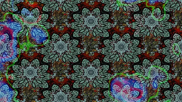 Sketch pattern Fashionable fabric pattern. Cute floral elements. Raster illustration. Colour Spring Theme sketch pattern Background. Flat Flower Elements Design.