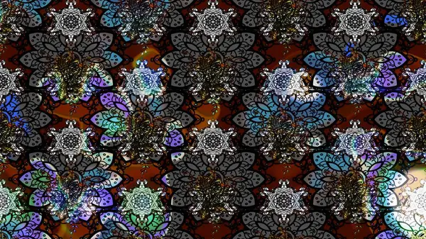 Küçük çiçekteki sevimli çiçek deseni. Raster illüstrasyonu. Çizim.